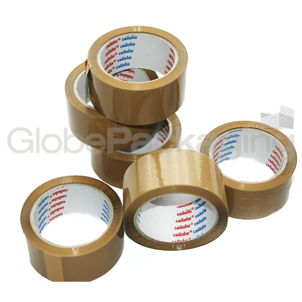 6 Rolls Of Pro-Loc Branded LOW NOISE BROWN Packaging Parcel Tape 48mm x 66M